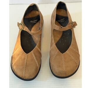 Women's Dansko Brown Leather Mary Jane Buckle Shoes Sz 41